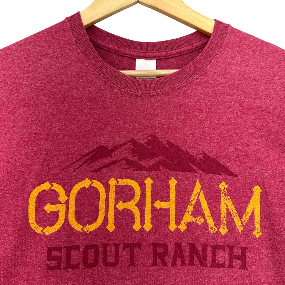 Y2K Gorham Scout Ranch Double Sided T-Shirt Red Heather SZ M Outdoor Boy Scouts